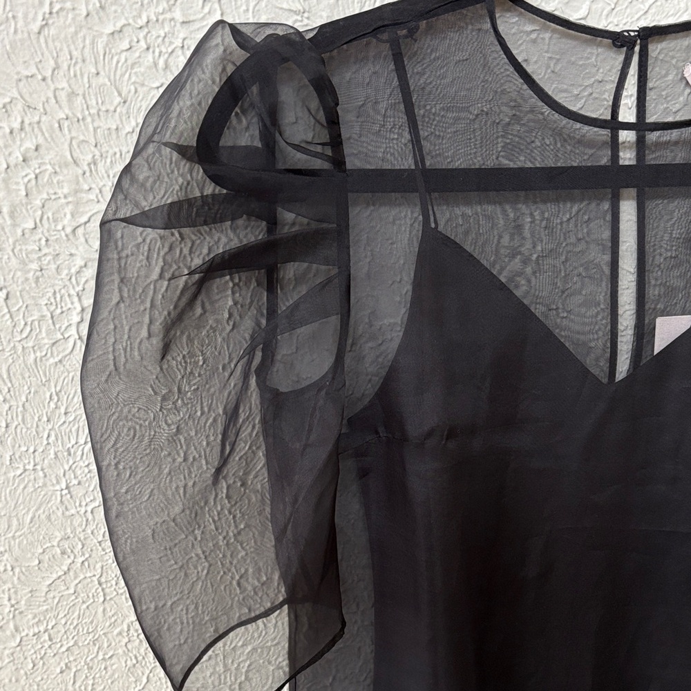 CINQ À SEPT Erin Puff Sleeve Organza Mini Dress - Picture 3 of 6